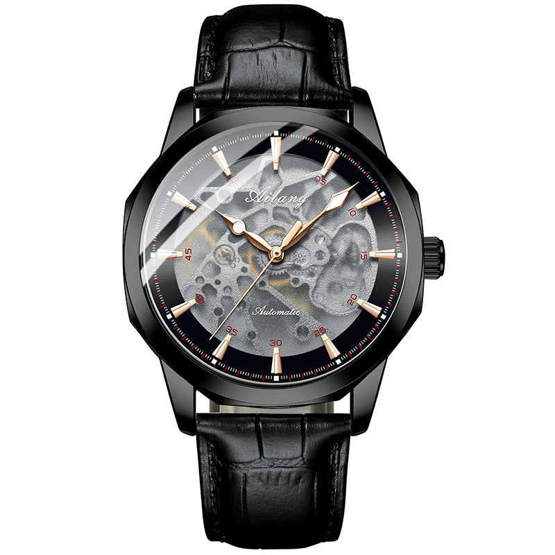 Automatic Skeleton Watch with Leather Strap – view 8
