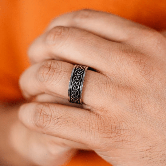 Braided Tungsten Celtic Knot Band Ring
