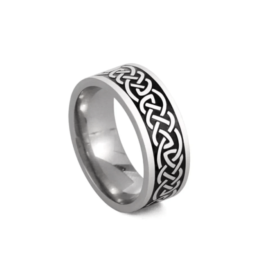 Braided Tungsten Celtic Knot Band Ring – view 2