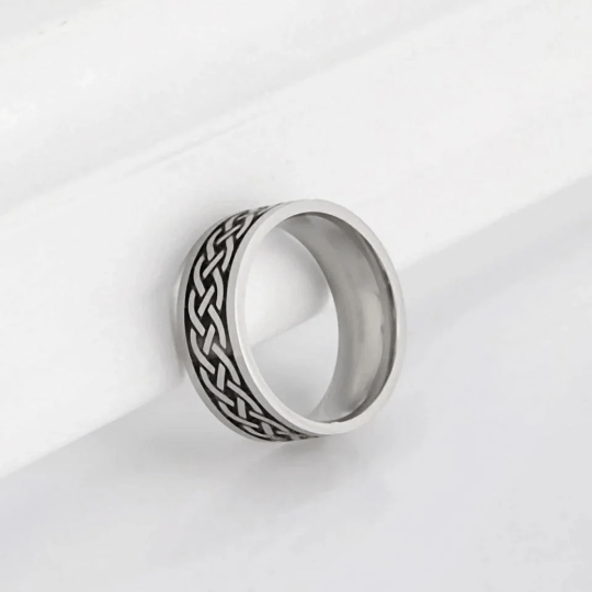 Braided Tungsten Celtic Knot Band Ring – view 3