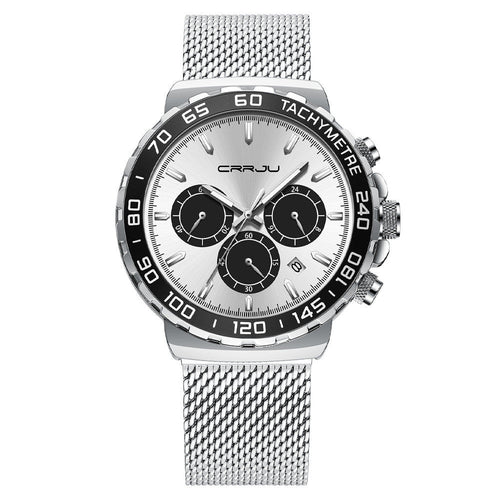 Quartz Three-Subdial Sports Watch with 24-Hour Indicator