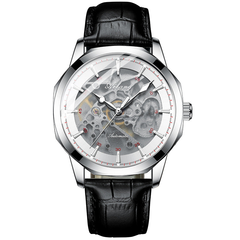Automatic Skeleton Watch with Leather Strap – view 5
