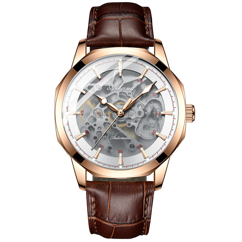 Automatic Skeleton Watch with Leather Strap – view 7