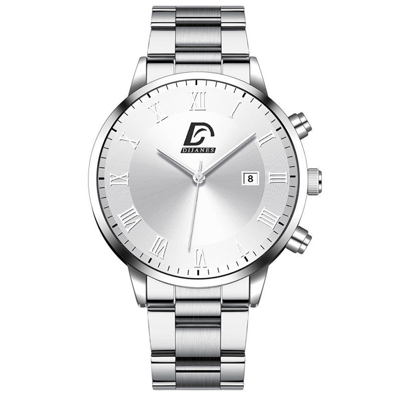 Stainless Steel Slim Calendar Watch, 9mm – view 3