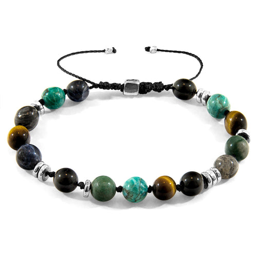 Multi-Gemstone Macramé Bracelet with Sterling Silver Details