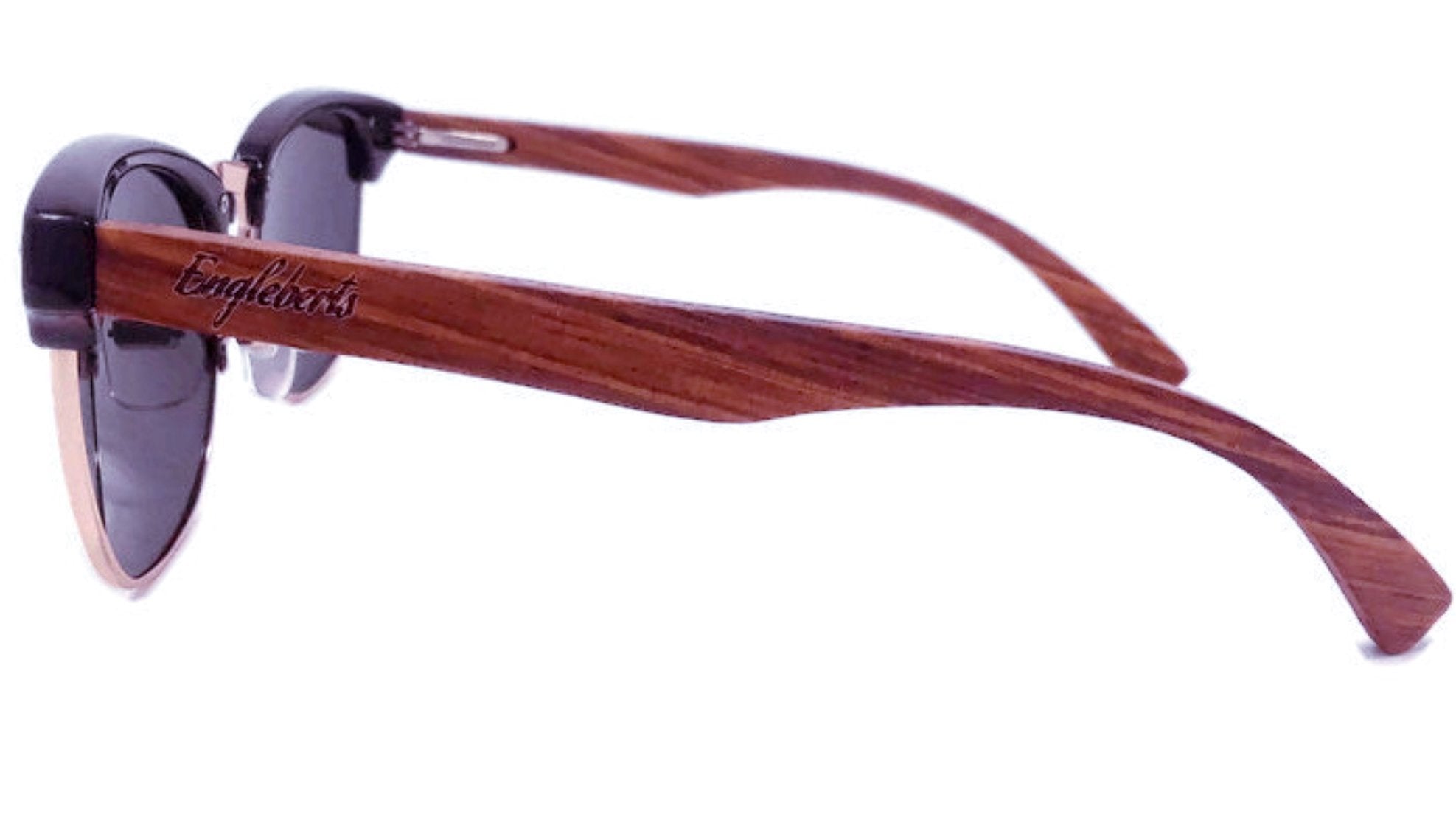 Walnut Wood Club Style Polarized Sunglasses – view 2