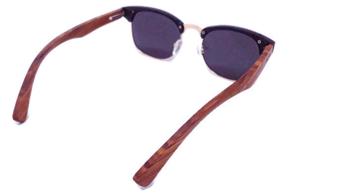 Walnut Wood Club Style Polarized Sunglasses – view 5