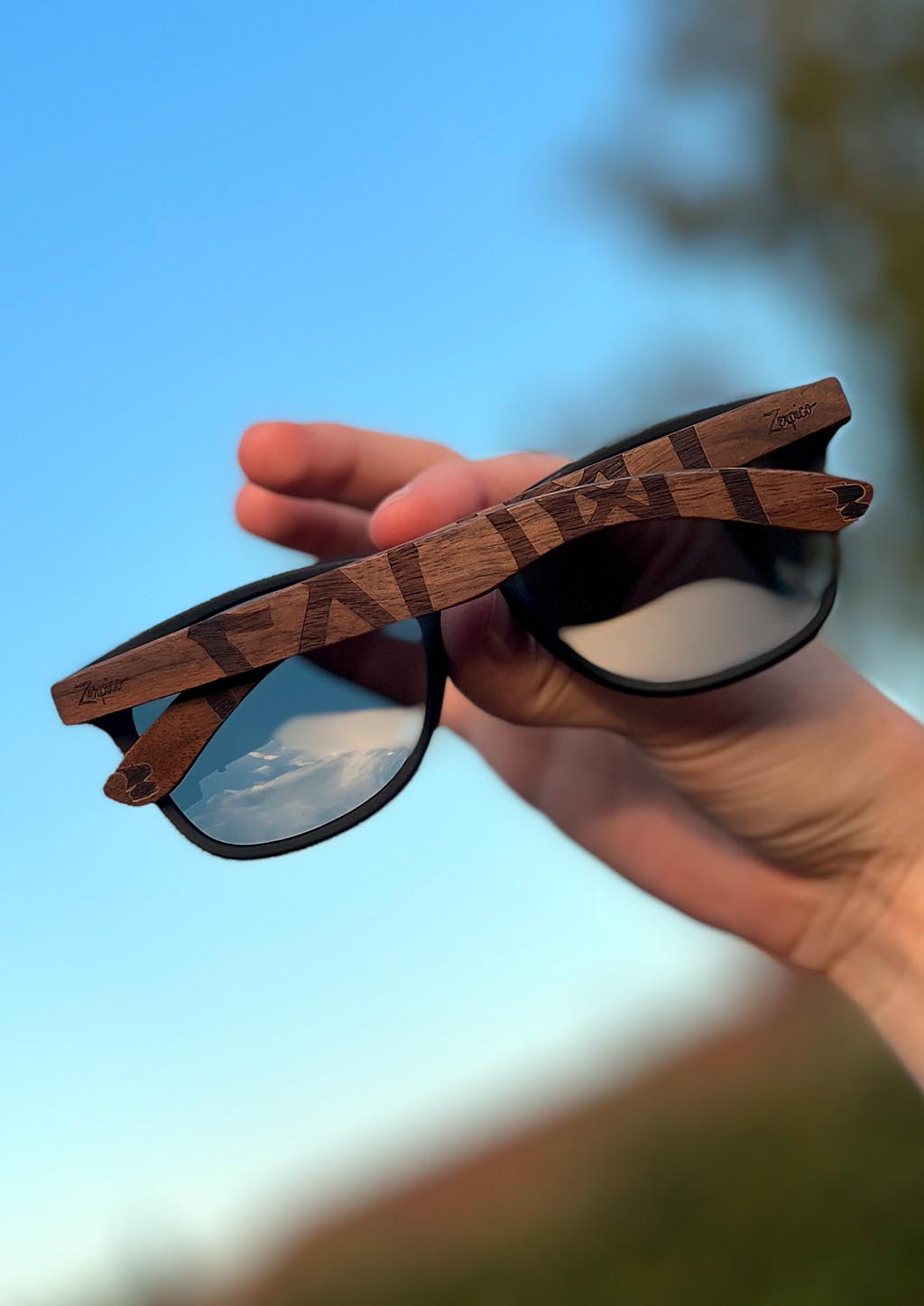 Viking Rune Engraved Wooden Sunglasses – view 2