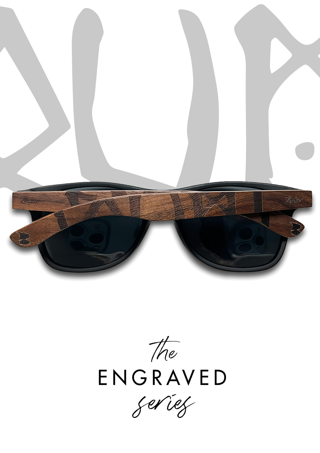 Viking Rune Engraved Wooden Sunglasses