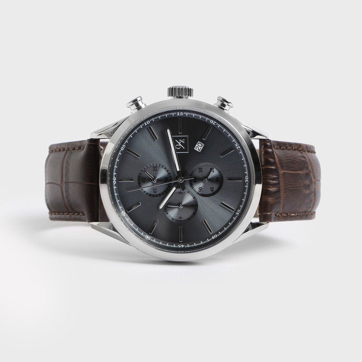Japanese Quartz Chronograph Watch with Leather Strap – view 13