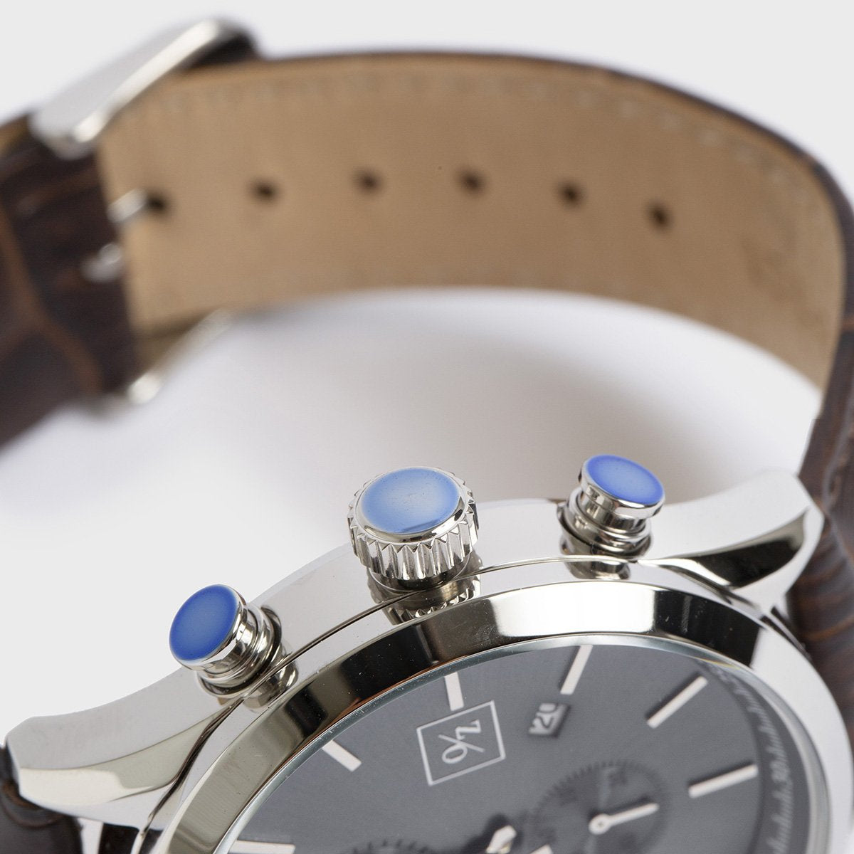 Japanese Quartz Chronograph Watch with Leather Strap – view 14