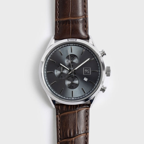 Japanese Quartz Chronograph Watch with Leather Strap – view 20