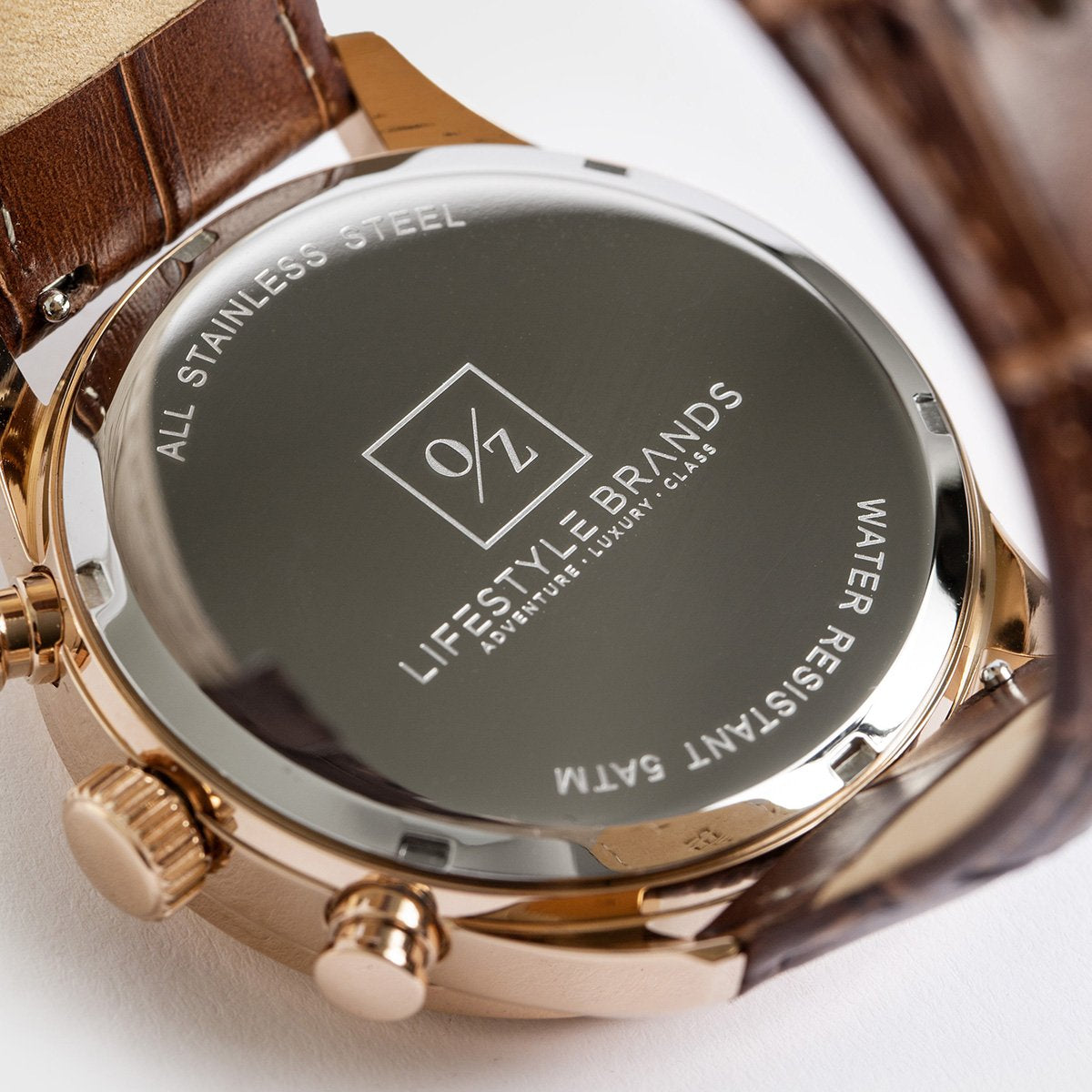 Japanese Quartz Chronograph Watch with Leather Strap – view 5