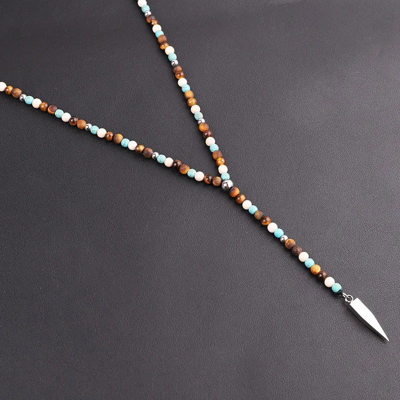 Matte Onyx Beaded Pendant Necklace – view 7