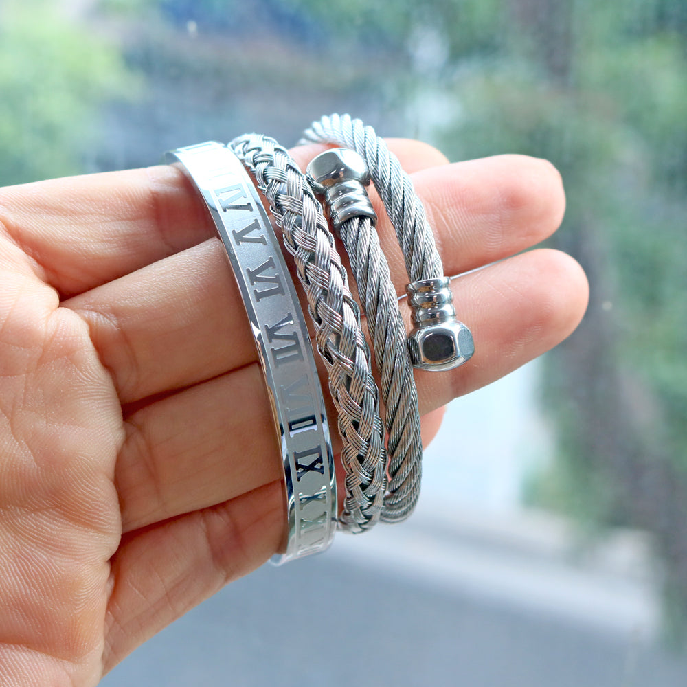 Royal Roman Bangle Set (3-Piece) – view 3