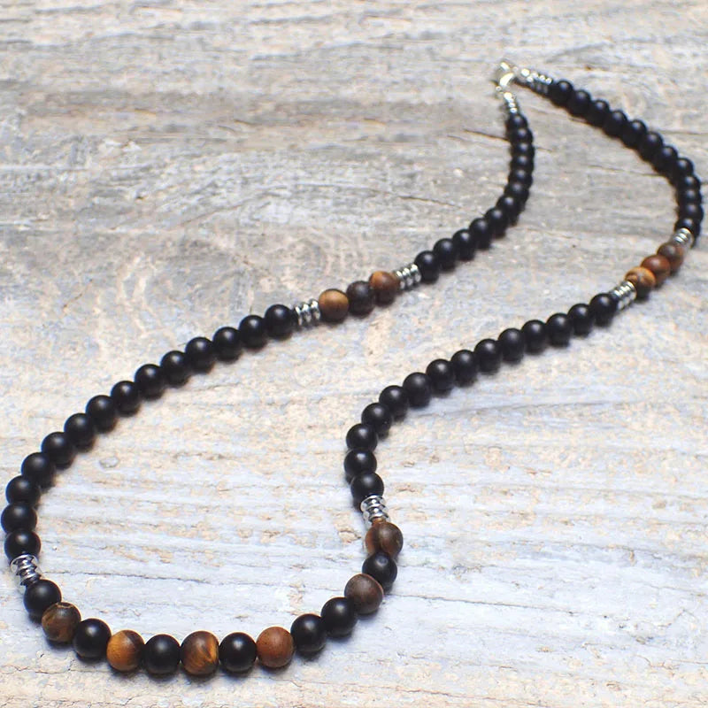 Tiger Eye and Black Onyx Beaded Choker Necklace – view 32