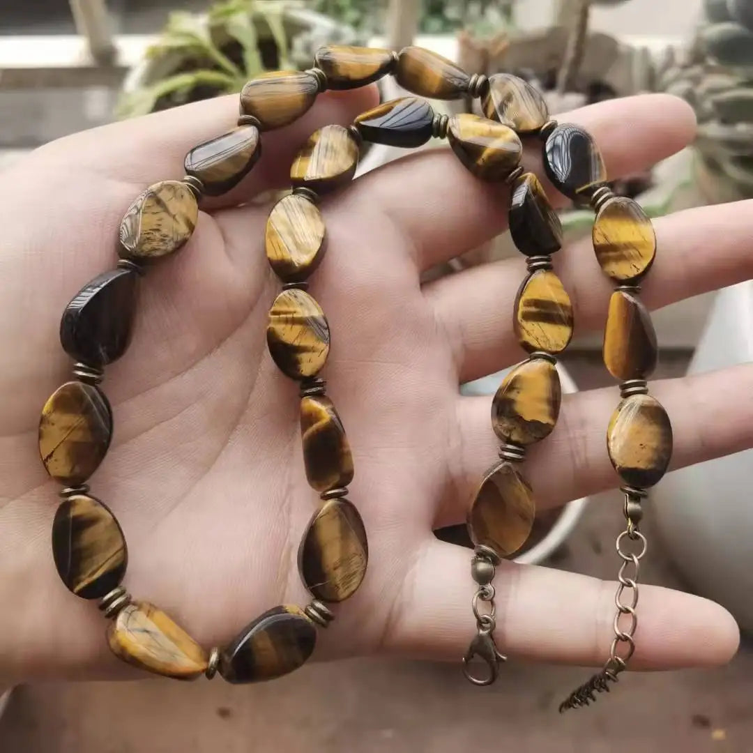 Tiger Eye and Black Onyx Beaded Choker Necklace – view 8