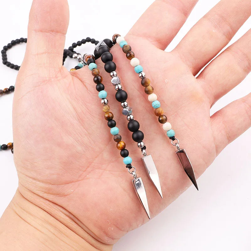 Matte Onyx Beaded Pendant Necklace – view 6