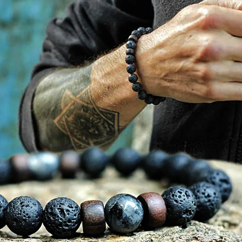 Lava Stone Chakra Diffuser Bracelet