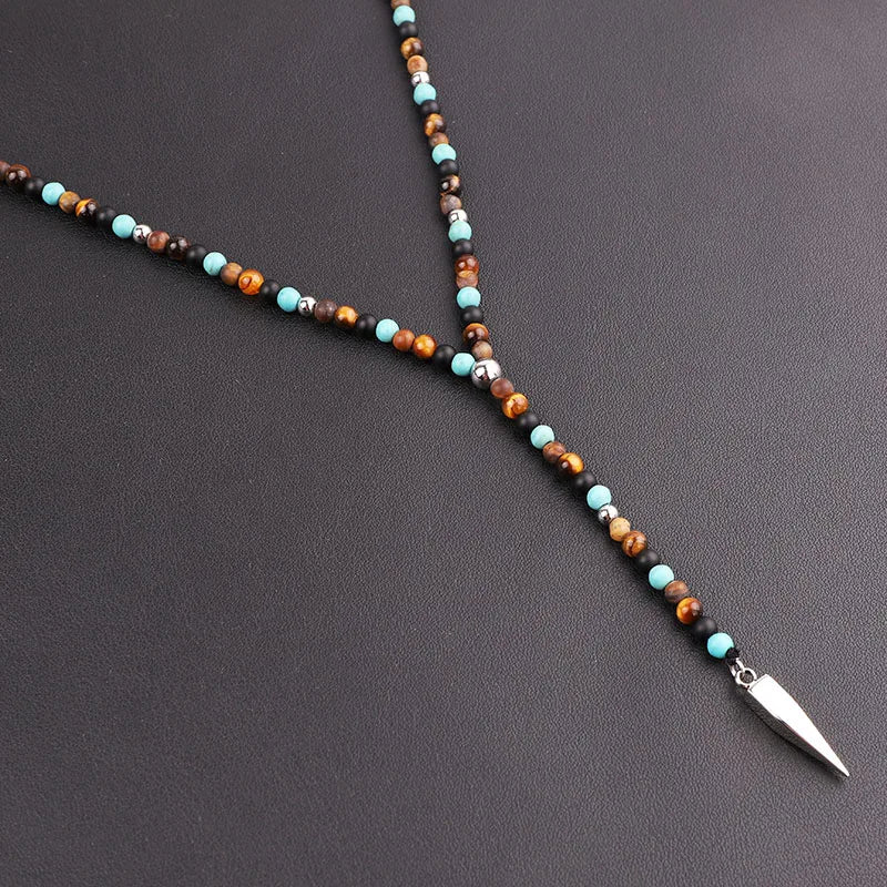 Matte Onyx Beaded Pendant Necklace – view 8