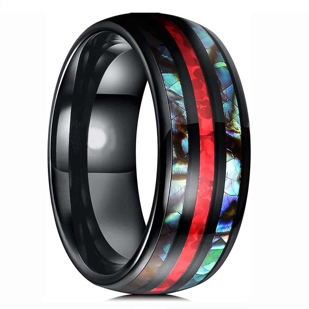 Abalone Shell Inlay Domed Ring – view 9