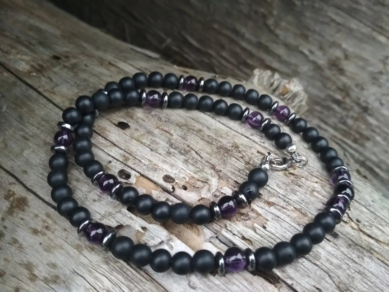Tiger Eye and Black Onyx Beaded Choker Necklace – view 12