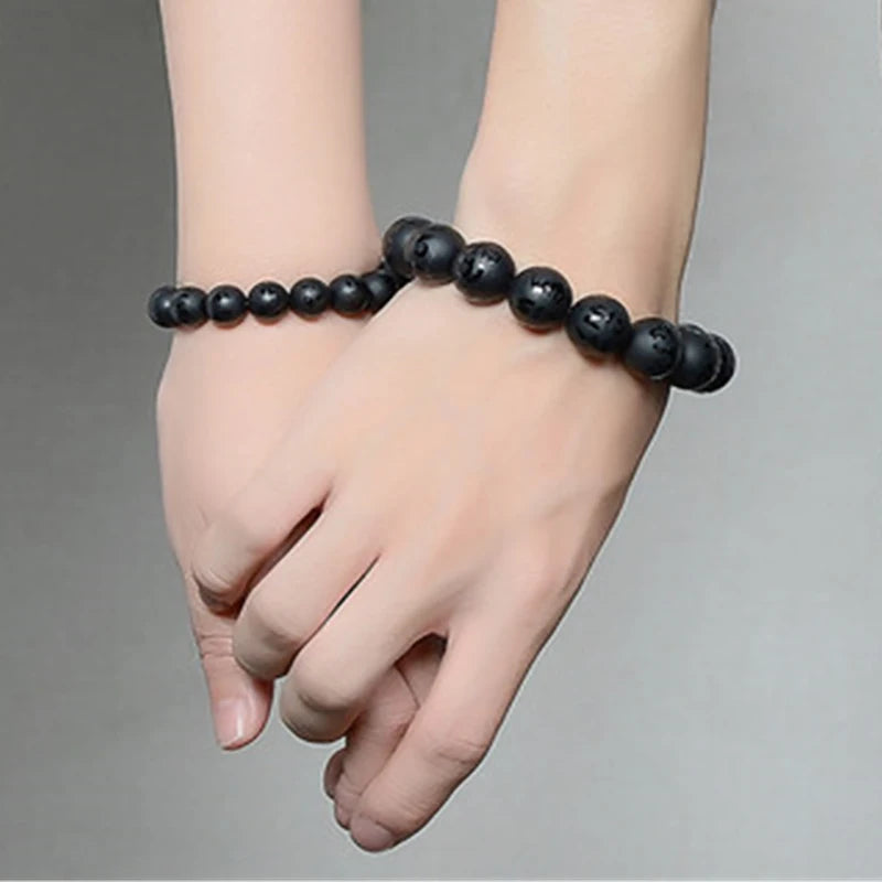 Black Onyx Six-Word Mantra Bead Bracelet – view 6