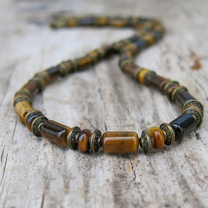 Tiger Eye and Black Onyx Beaded Choker Necklace – view 13