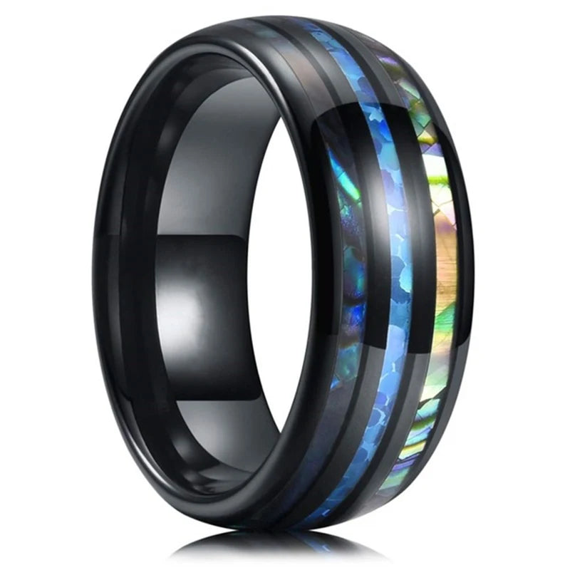 Abalone Shell Inlay Domed Ring – view 10