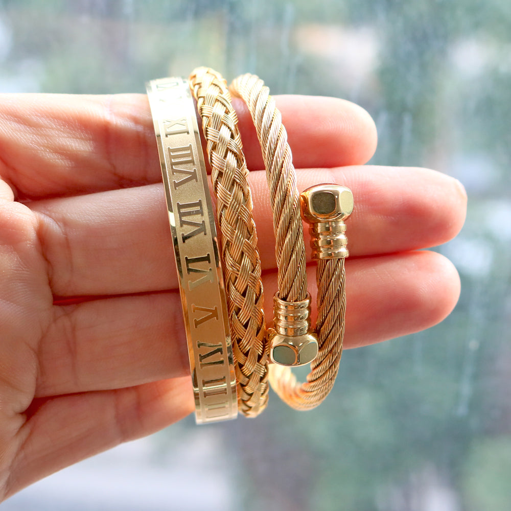 Royal Roman Bangle Set (3-Piece) – view 2