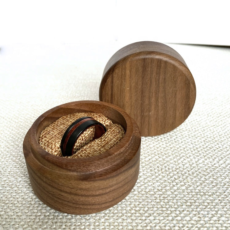 Rosewood Inlay Tungsten Wedding Ring – view 2