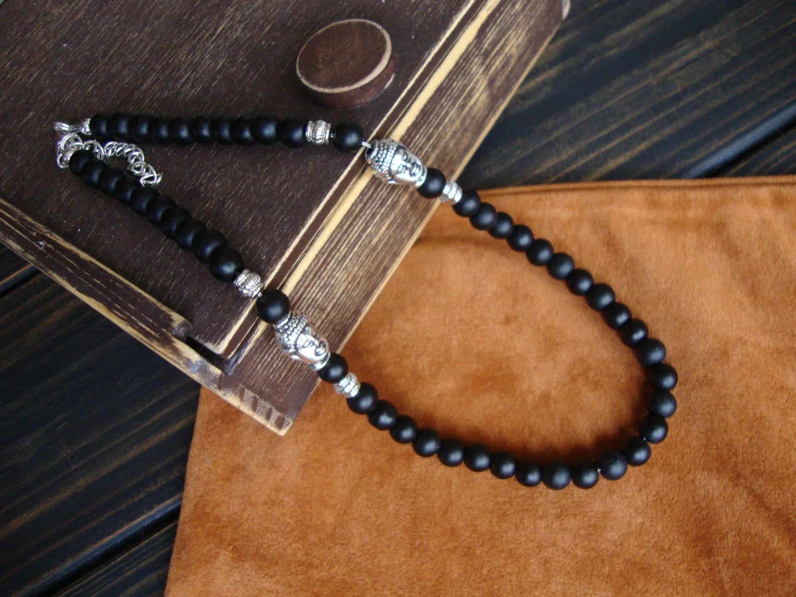 Tiger Eye and Black Onyx Beaded Choker Necklace – view 29