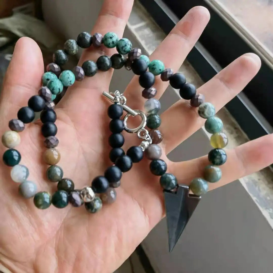 Tiger Eye and Black Onyx Beaded Choker Necklace – view 26