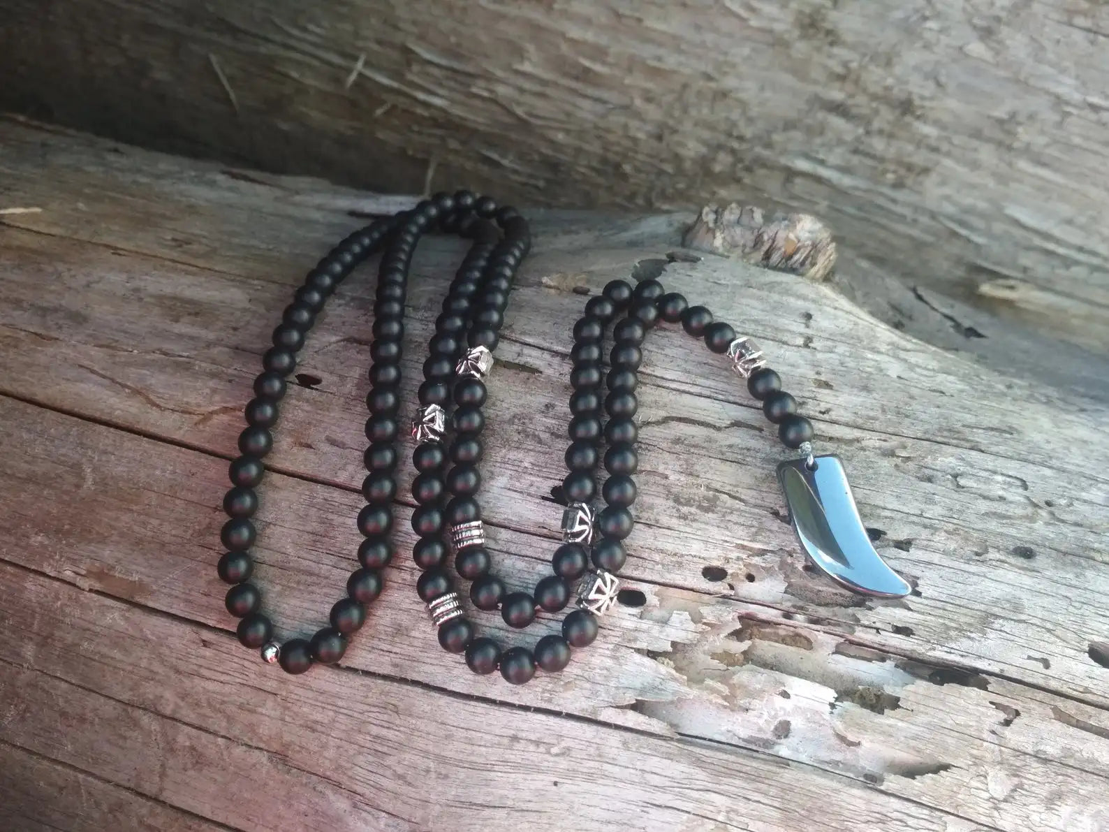 Tiger Eye and Black Onyx Beaded Choker Necklace – view 14
