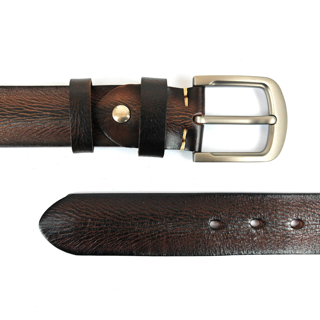 Classic Dark Brown Genuine Leather Belt – view 2