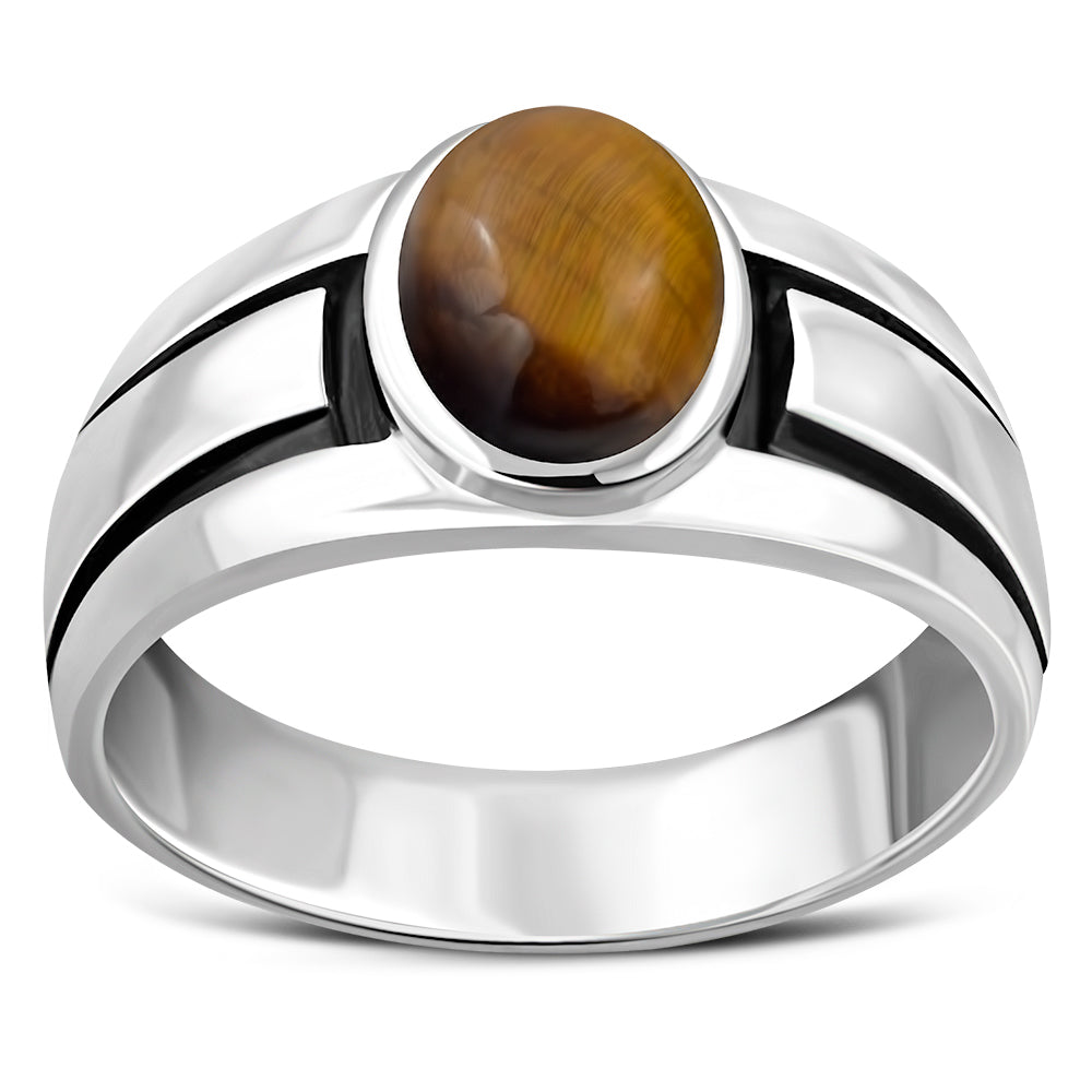 Tiger Eye Stone Solid Sterling Silver Ring – view 2