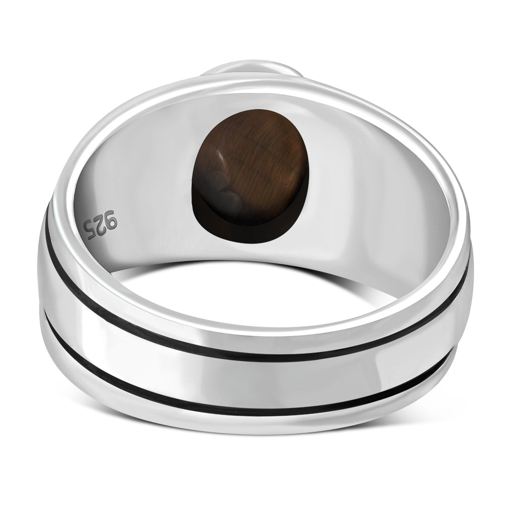 Tiger Eye Stone Solid Sterling Silver Ring – view 4