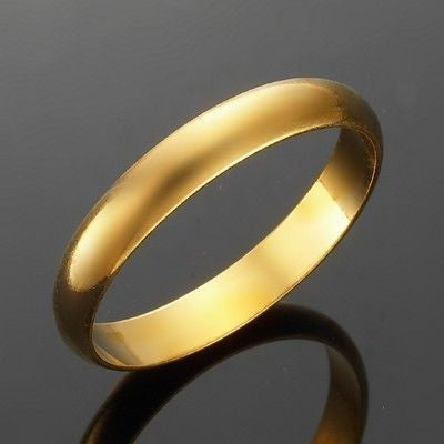18ct Gold-Plated Brass Band Ring, 4mm