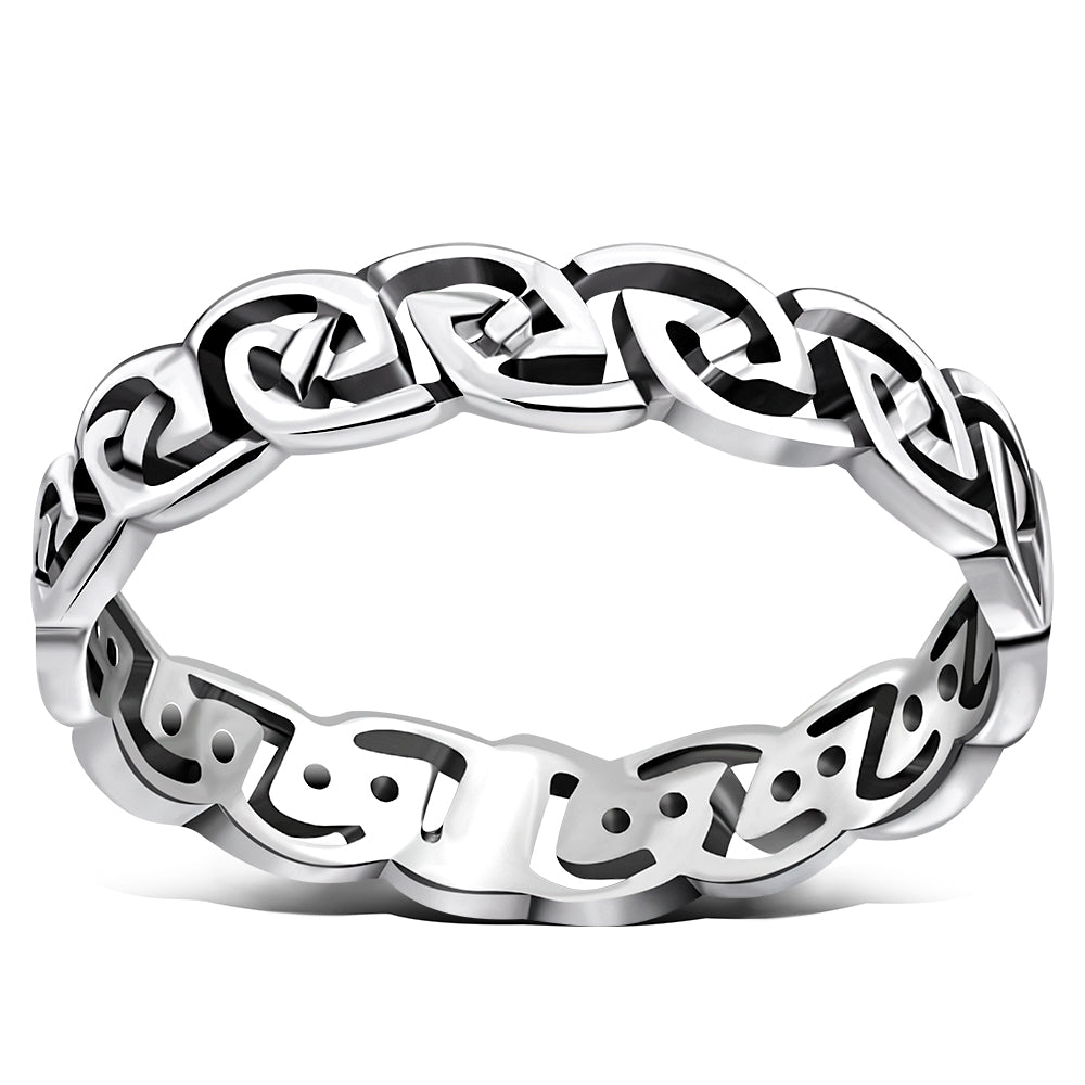 Celtic Knot Silver Band Ring – view 2