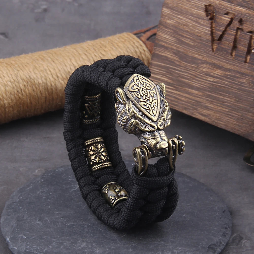 Viking Wolf Cord Bracelet – view 10