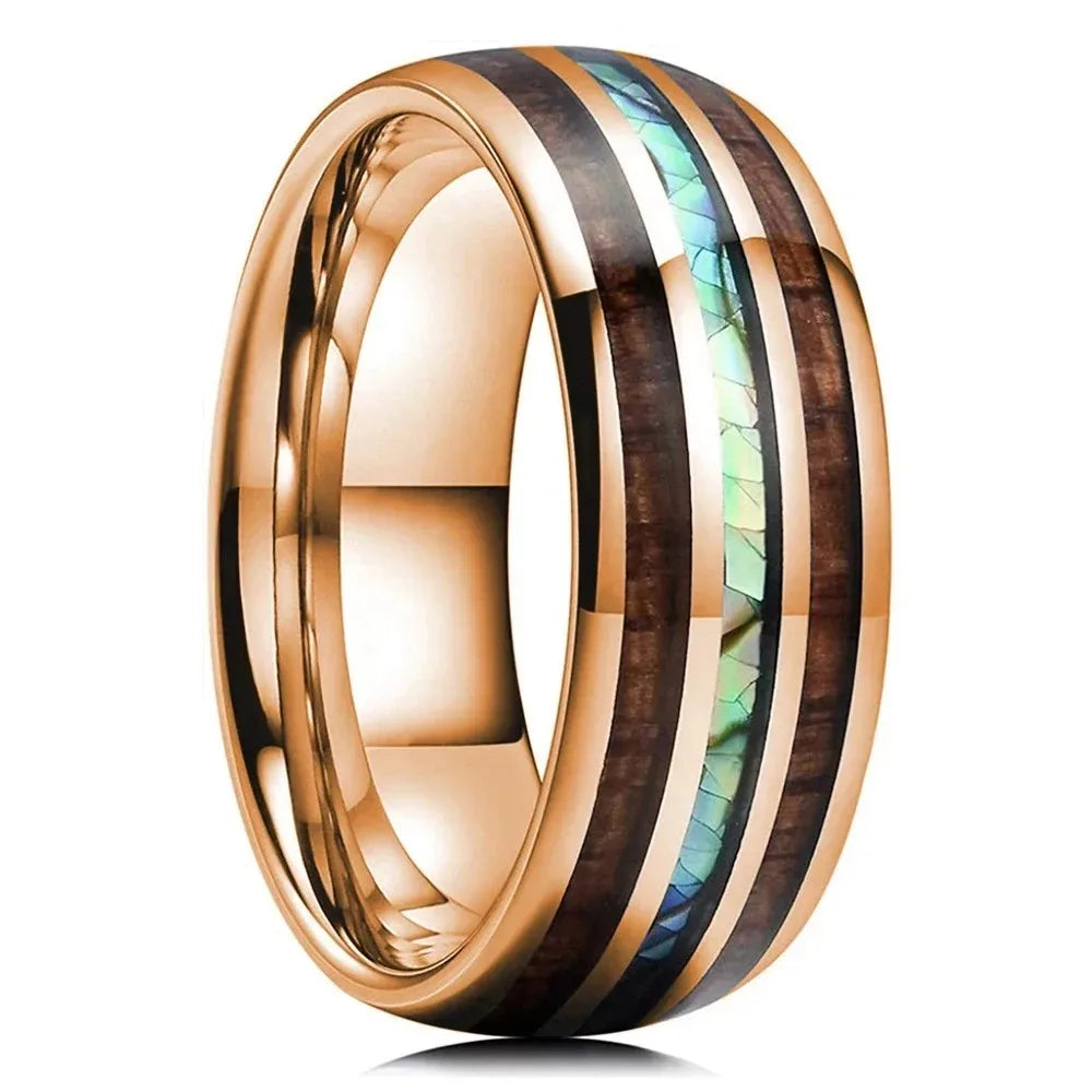 Abalone Shell Inlay Domed Ring – view 23