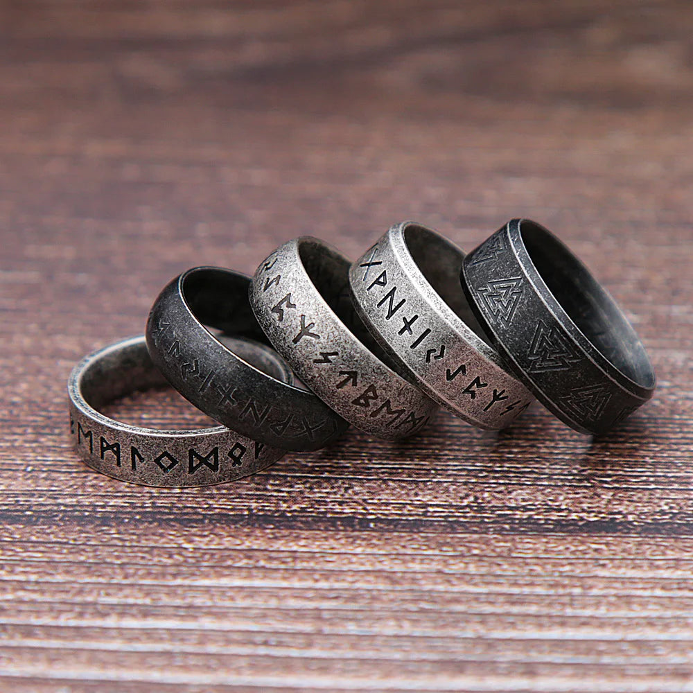 316L Stainless Steel Viking Rune Ring