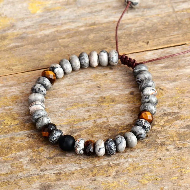 Natural Jasper Macramé Bracelet – view 4