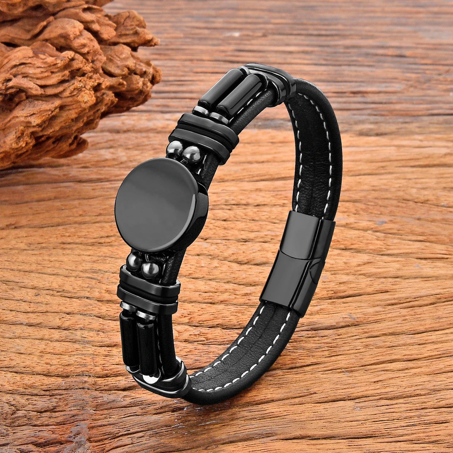 Natural Stone Beaded Bracelet with Stainless Steel Clasp – view 9