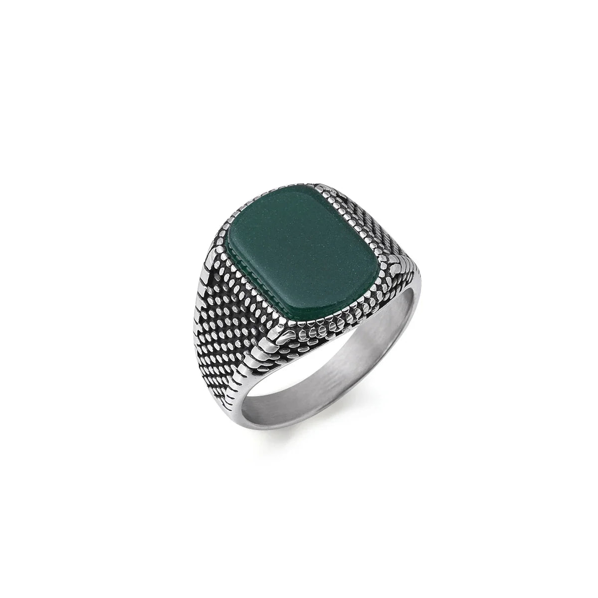 316L Stainless Steel Ring with Onyx-Look Inlay – view 10
