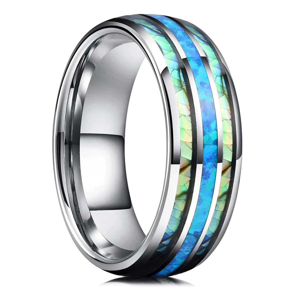 Abalone Shell Inlay Domed Ring – view 13