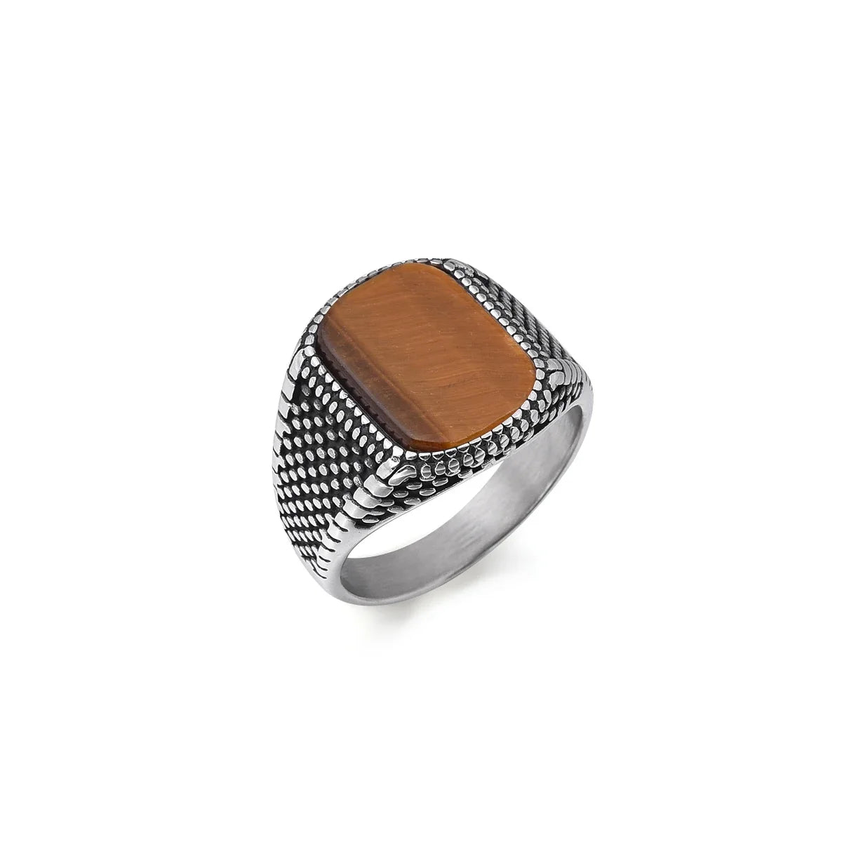 316L Stainless Steel Ring with Onyx-Look Inlay – view 8