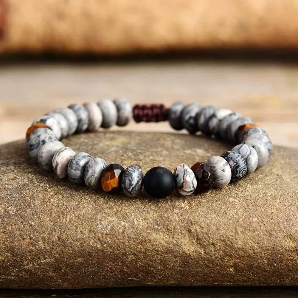 Natural Jasper Macramé Bracelet – view 3