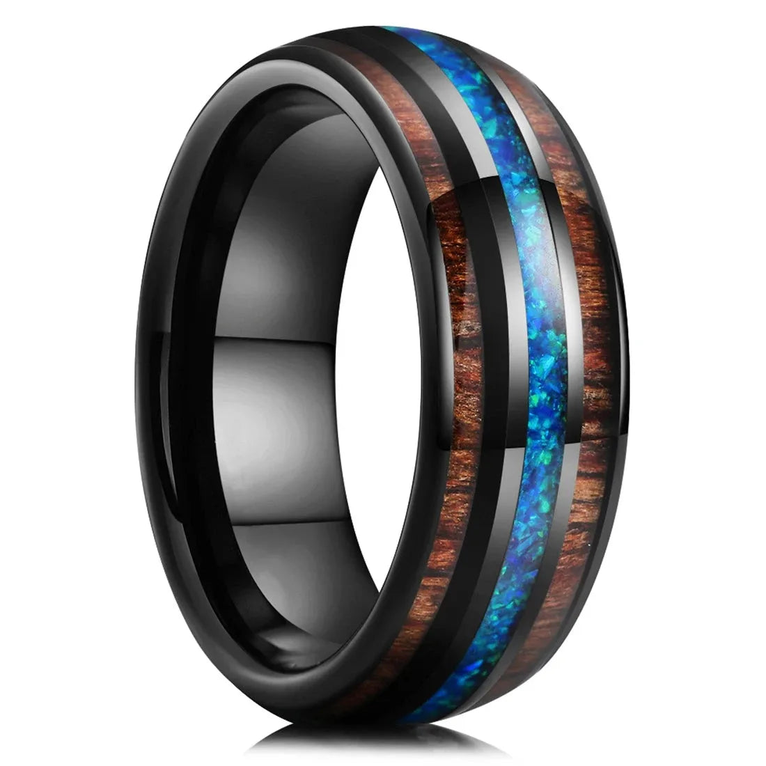 Abalone Shell Inlay Domed Ring – view 17