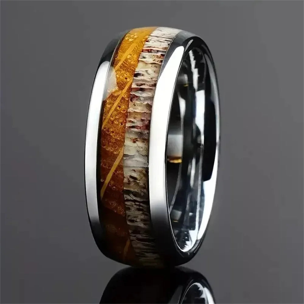 Abalone Shell Inlay Domed Ring – view 14